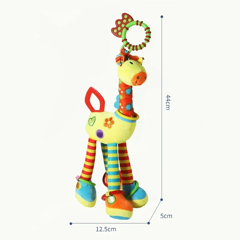 New Soft Giraffe Zebra Animal Handbells Rattles Mobile Plush Giraffe Toys Infant Development Handle Toys Baby Giraffe Rattle Toy