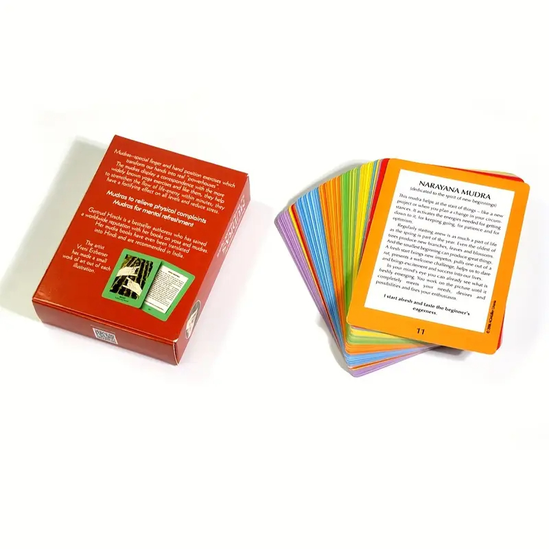 1 caixa de 68 cartas mudras para mente corporal e espírito, conjunto de cartas de tarô para iniciantes para cartas de prática baralho de cartas oracle de tarô