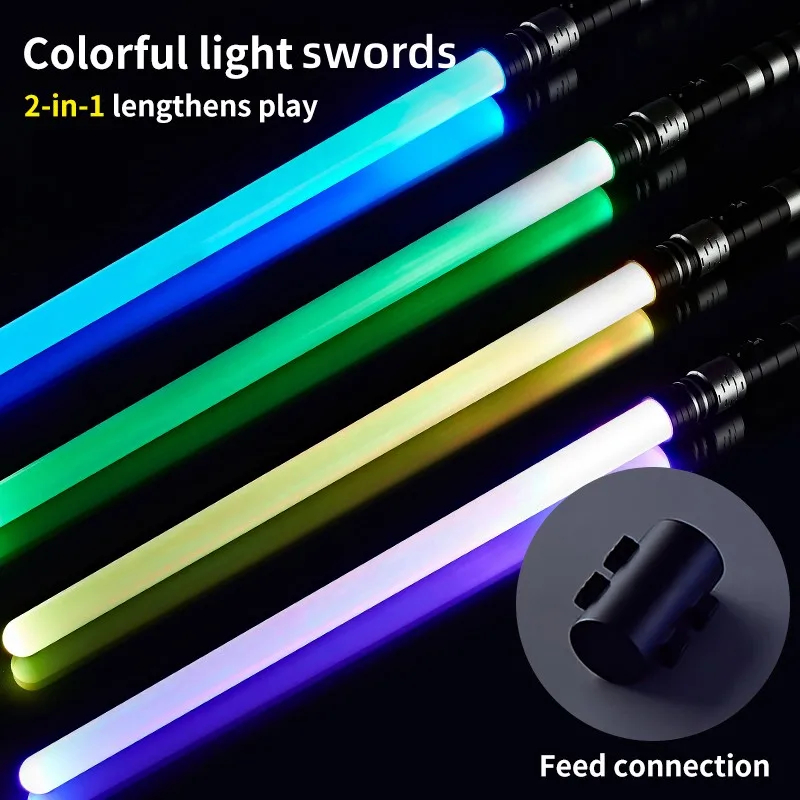 REikirc กระบี่แสง RGB 75 ซม.ดาบแสง 7 สีสำหรับเด็ก 3 คนขึ้นไป ของเล่นดาบเลเซอร์ ดาบเรืองแสงปาร์ตี้