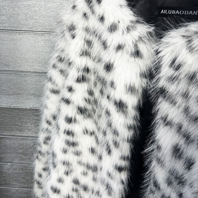 Frühling Lange Faux Pelzmantel Frauen Herbst Winter Große Jacke Mantel Leopard Y2k Taschen Dicken Mantel Warme Jacken Maxi Mäntel