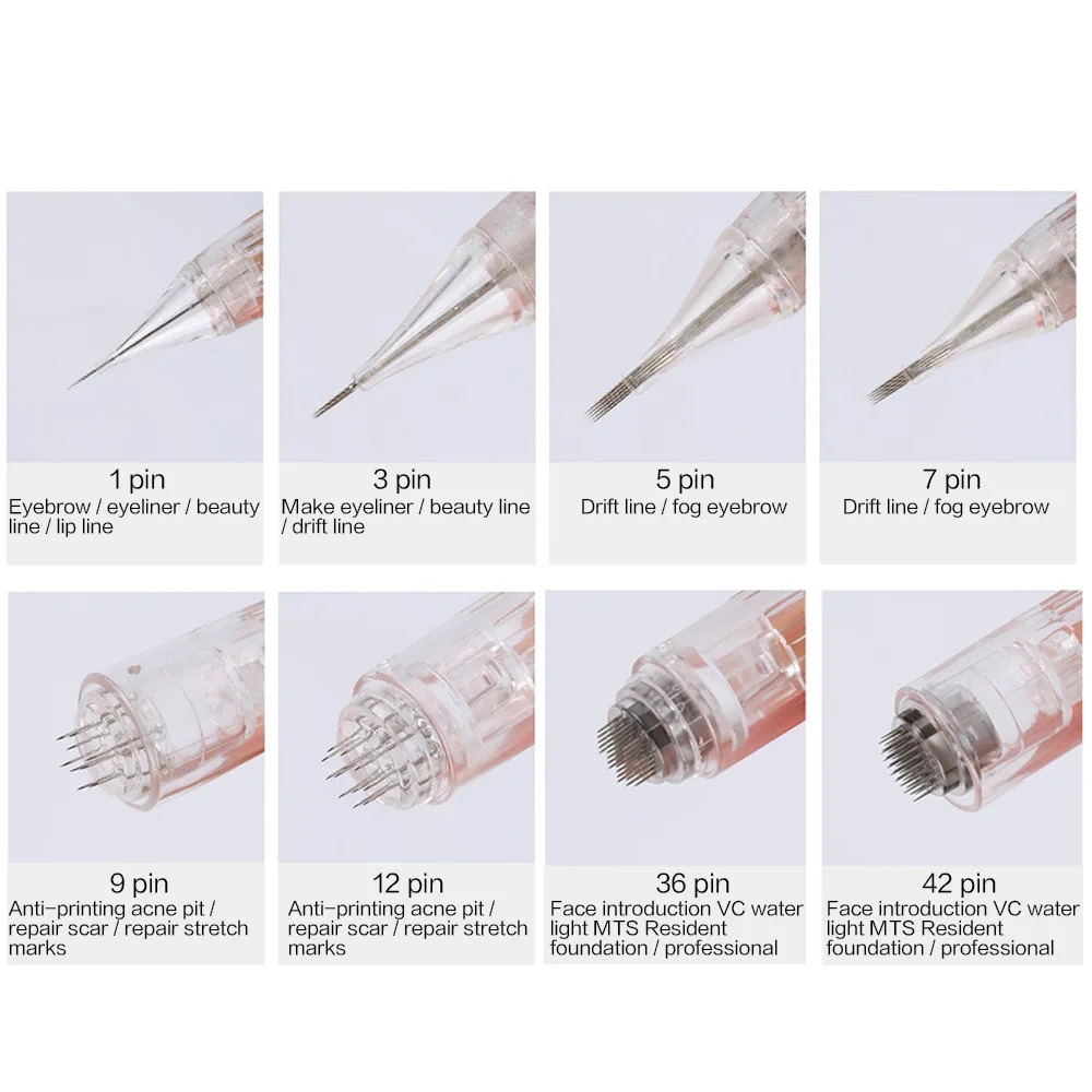10PCS ตลับดาบปลายปืน/ตลับสกรู Micro เข็มสําหรับ Derma ปากกา 9/12/24/36/42/ NANO เข็มไฟฟ้า Derma. ตลับหมึกปากกา