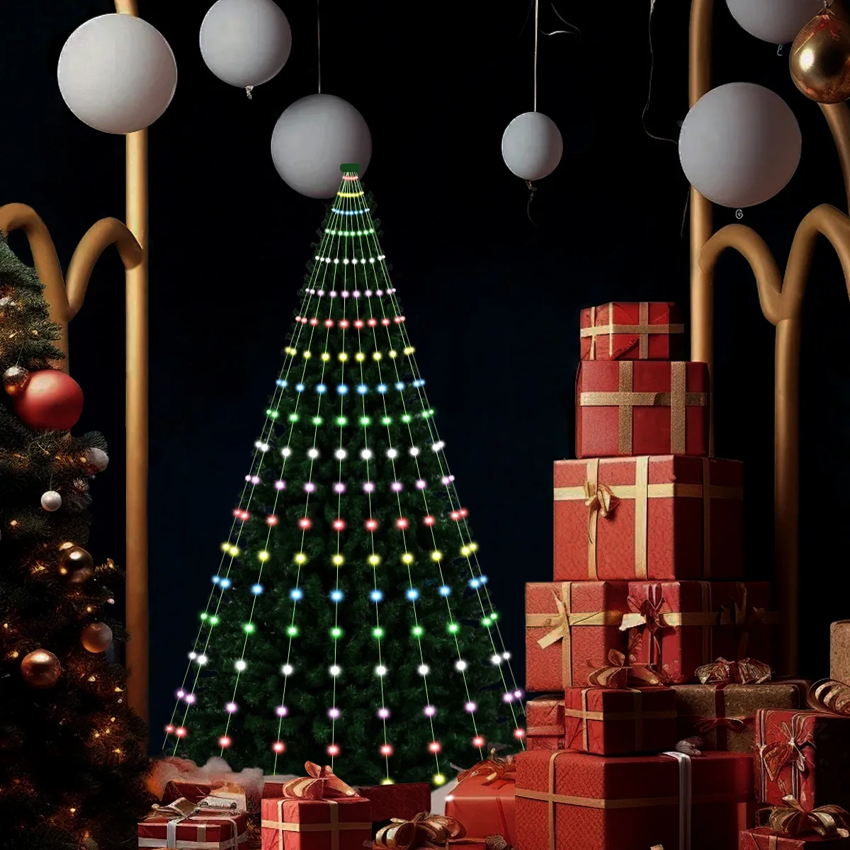 Smart Christmas Tree Lights RGB Multicolor LED Fairy Bluetooth App Control Lamp Timer Music Sync For Christmas Tree Decor