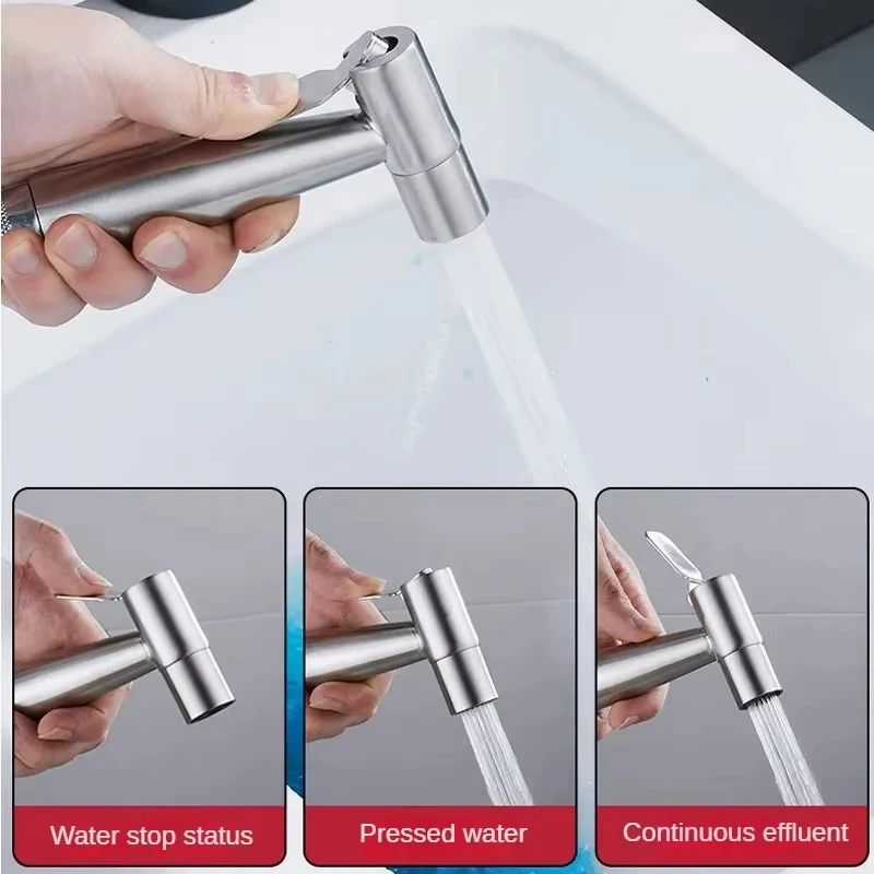 Juego de pistola de limpieza de inodoro, válvula angular de entrada y dos salidas, pistola potenciadora, accesorios de baño, extensor de grifo