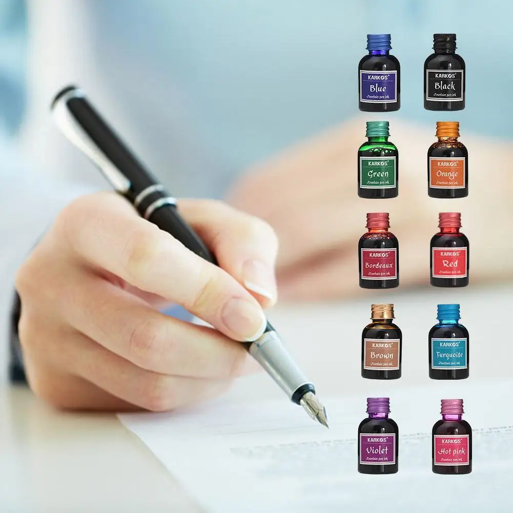 30ml puro colorido caneta fonte tinta recarga universal sem entupimento suave escrita tinta papelaria para escola escritório escrita diária ﻿