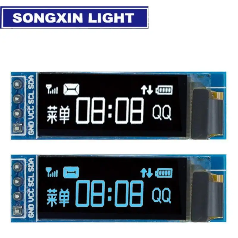 0.91 インチ OLED モジュール白/青/黄色 128X32 OLED LCD LED ディスプレイモジュール 0.91 "IIC 通信 Arduino ROHS 認証