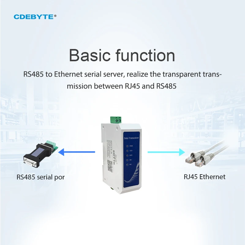 RS485 Rail Style Serial Port zu RJ45 Ethernet Serial Sever NA111-A Industrieller Standard AC85~265V Datenübertragungs-Transceiver