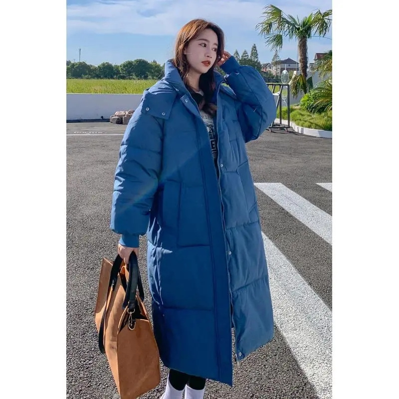 Chaqueta de invierno para mujer, Parkas cálidas, abrigo acolchado grueso para mujer, Parka acolchada de algodón, prendas de vestir largas con capucha, chaqueta de nieve holgada para mujer 2024