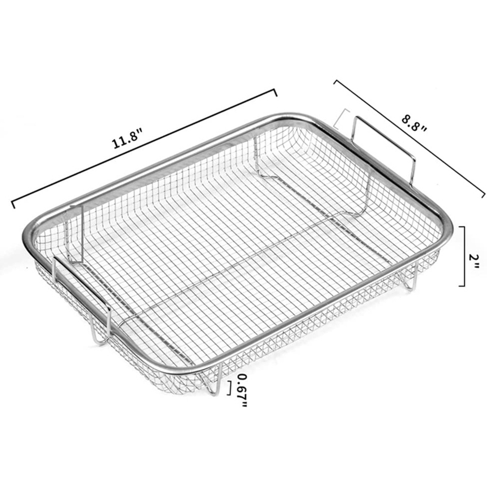 1 Stück Luft fritte uskorb für Ofen, Edelstahl grill korb, Antihaft-Netzkorb, Luft fritte use Tablett Draht gestell korb
