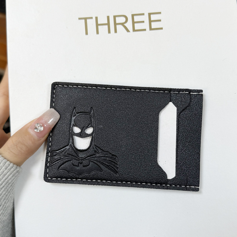 1pcs Leather Bat ID Card Holder Case Wallet Personalized SuperHero Mask Card Holder Gift