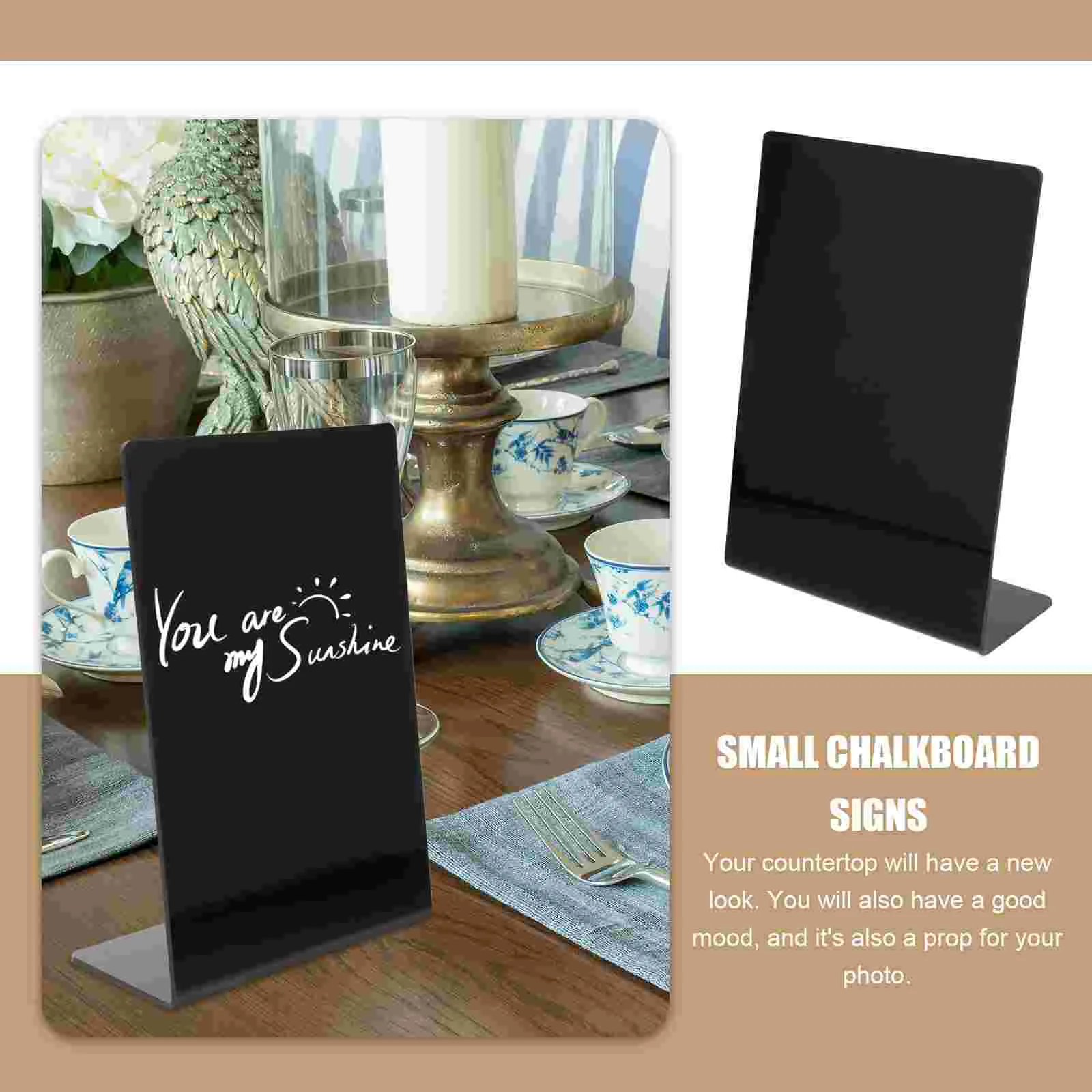 Hand Drawn Small Blackboard Writing Mini Signs Desk Drawing Table Top Chalk Easel Whiteboards Chalkboard Wooden