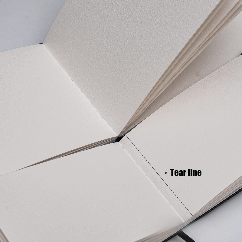 300g 24 Pages of Wood Pulp Watercolor Hand Ledger Portable Outdoor Sketching Watercolor Soft Shell Antique Style Thickeneded Square Medium Coarse Grain Flap Pocket Pants Travel Drawing Notebook