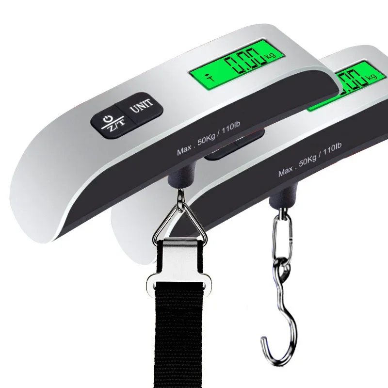 Display LCD digitale 110lb/50kg Bagagli elettronici Appesi Valigia da viaggio Pesa Borsa da viaggio Bilanciamento del peso Bilancia portatile Strumento