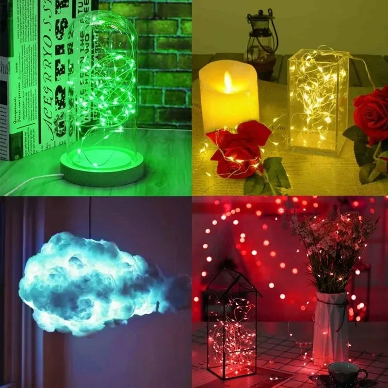 1/2/3/5/10/20M ไฟ LED Fairy แบตเตอรี่ขับเคลื่อนทองแดงสายไฟ String สําหรับห้องนอน GARDEN PARTY งานแต่งงานตกแต่งคริสต์มาส