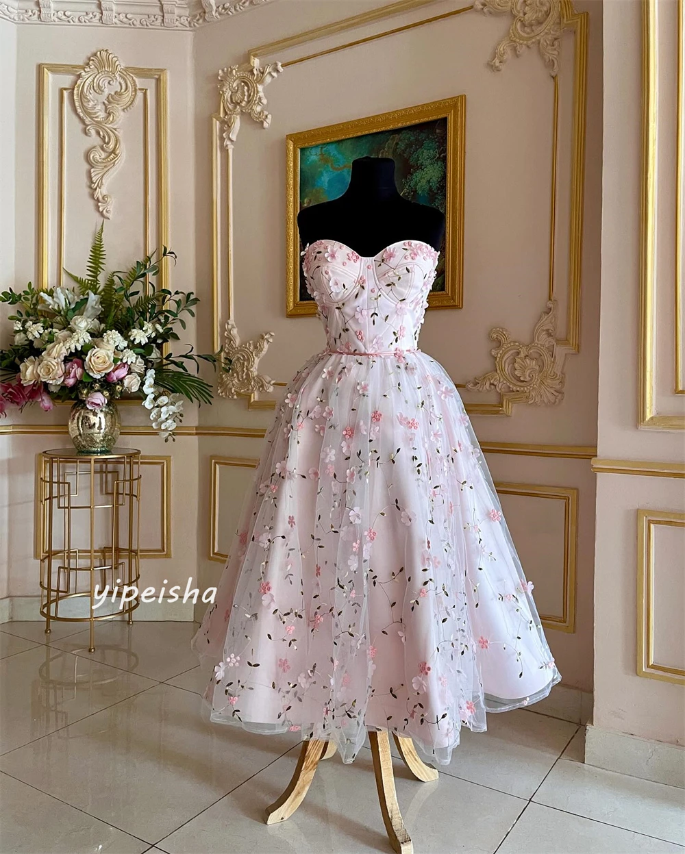 Customized Prom Gown Exquisite High Quality Occasion Evening Jersey Applique Embroidery Draped Engagement A-line Dress for Women