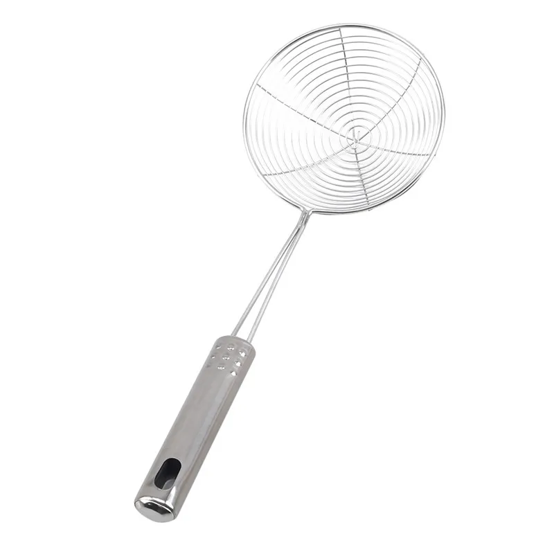 รูปไข่ Skimmer สแตนเลสกรองตาข่ายหม้อน้ํามันกรองอาหารเครื่องครัว Colander ทอดกรองครัวกรองเบเกอรี่เครื่องมือทําอาหาร
