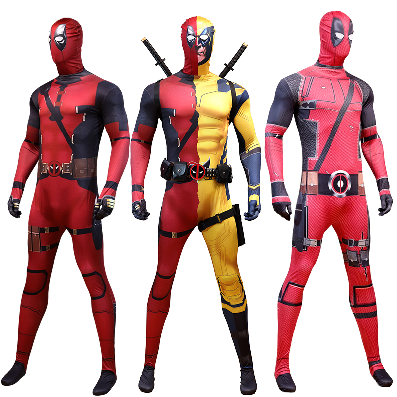 Disfraz de Deadpool de Anime para niños y adultos, disfraz de superhéroe con máscara, mono, vestido de fiesta
