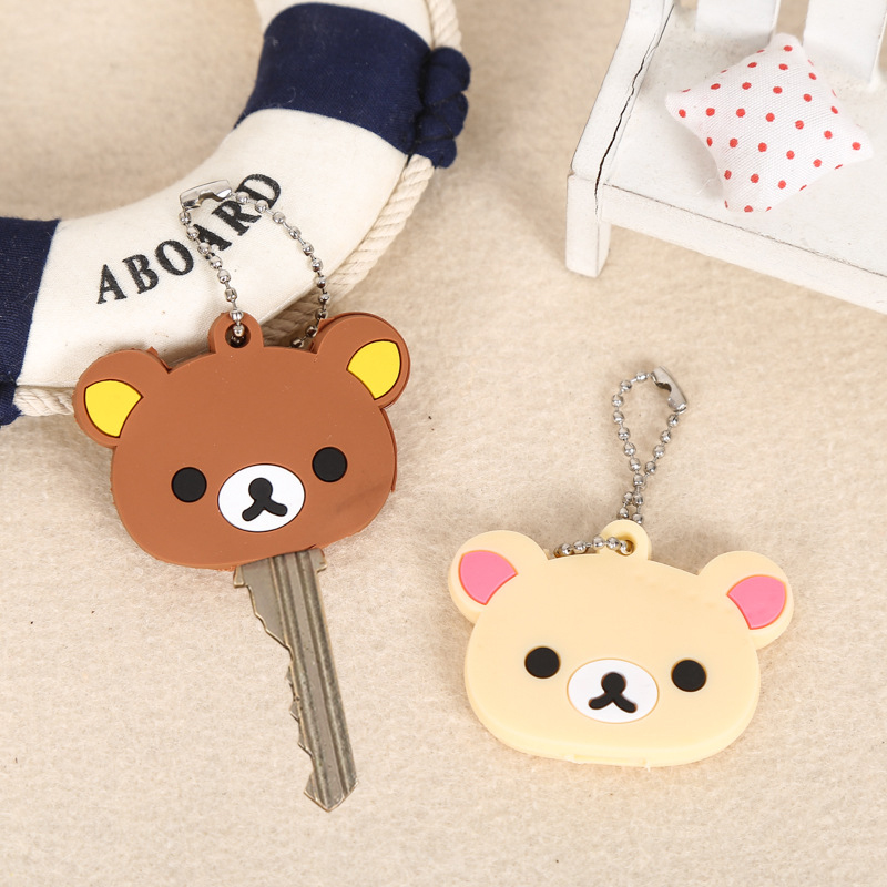 Rilakkuma Защитный чехол для ключей Брелки Новый аниме Relax Bear ПВХ Чехлы Рюкзак Сумки Брелоки Подвески Подвески Подарок Лидер продаж