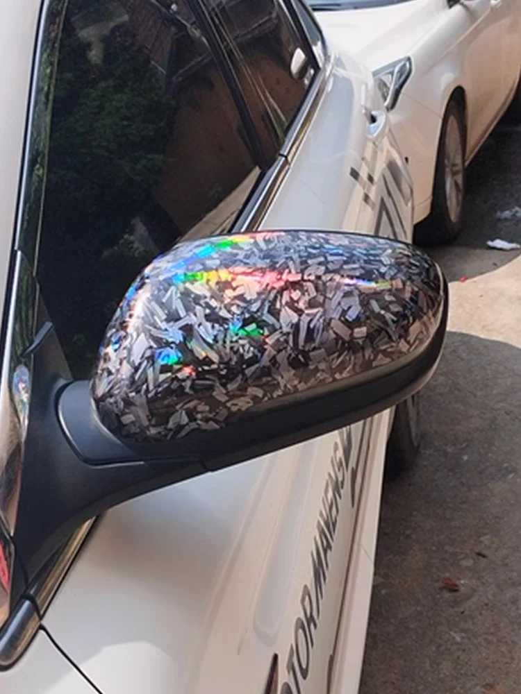 Adesivo de carro autoadesivo de fibra de carbono forjado a laser brilhante à prova d'água para estilo automotivo filme de decoração interior