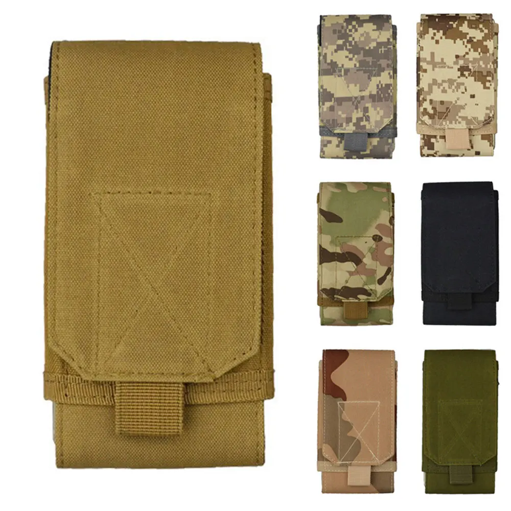 1Pc Outdoor Molle System Taktische Camouflage Mini Nylon Taille Pack 6in Telefon Halter Sport Taille Tasche Outdoor Sport Telefon tasche