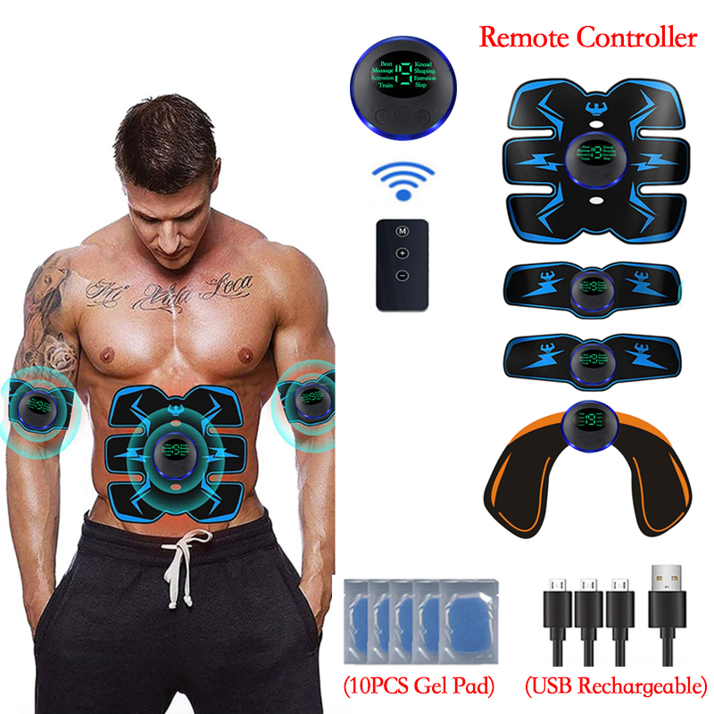 Mando a distancia EMS Estimulador muscular eléctrico inteligente Fitness entrenamiento Abdominal pegatinas para perder peso masajeador adelgazante corporal