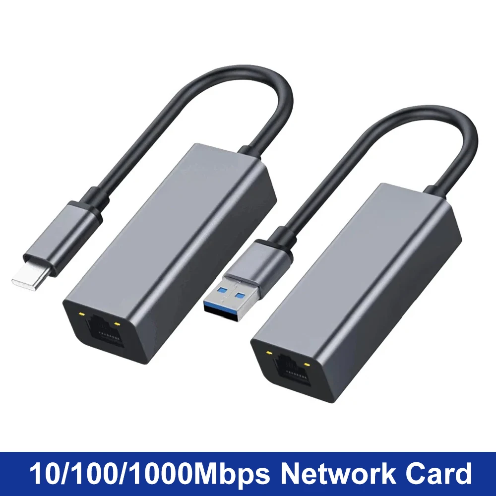 Tarjeta de red con cable de 1000Mbps, adaptador USB Ethernet, Cable adaptador LAN USB 3,0 a RJ45 tipo C a RJ45 para MacBook, PC y Windows
