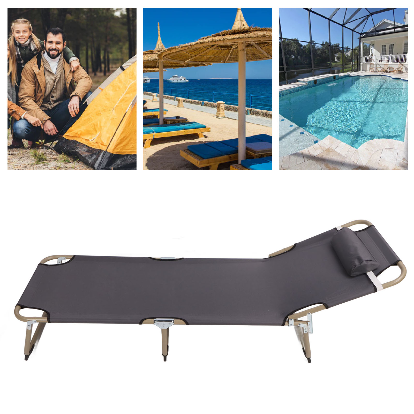 Lit de tente léger en alliage, imperméable, réglable, confortable, pliable, lits de Camping pour plages