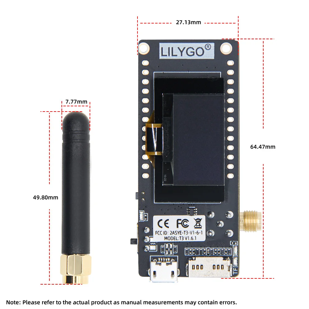 LILYGO ®   TTGO LoRa32 V2.1_1.6 versión 433/868/915Mhz ESP32 LoRa OLED 0,96 pulgadas tarjeta SD Bluetooth WIFI módulo inalámbrico ESP-32 SMA