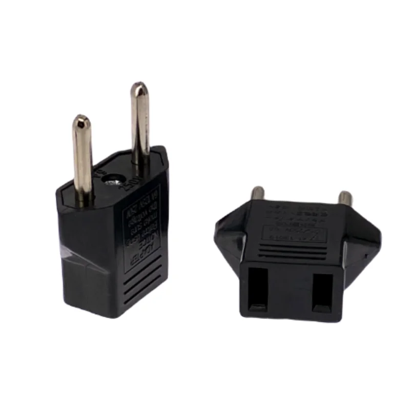 Universal US To EU Plug USA To Euro Europe Travel Wall AC Power Charger Outlet Adapter Converter 2 Round Socket Input Pin