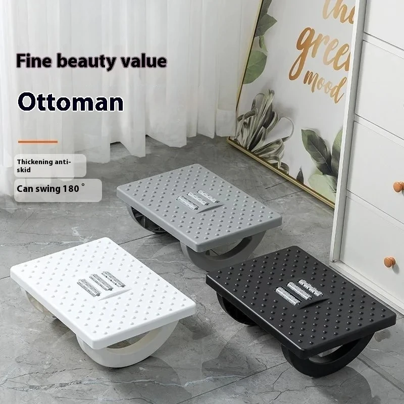 2025 Portable Foot Rest Under Desk Ergonomic Foot Stool With Massage Rollers For Home Office Comfort