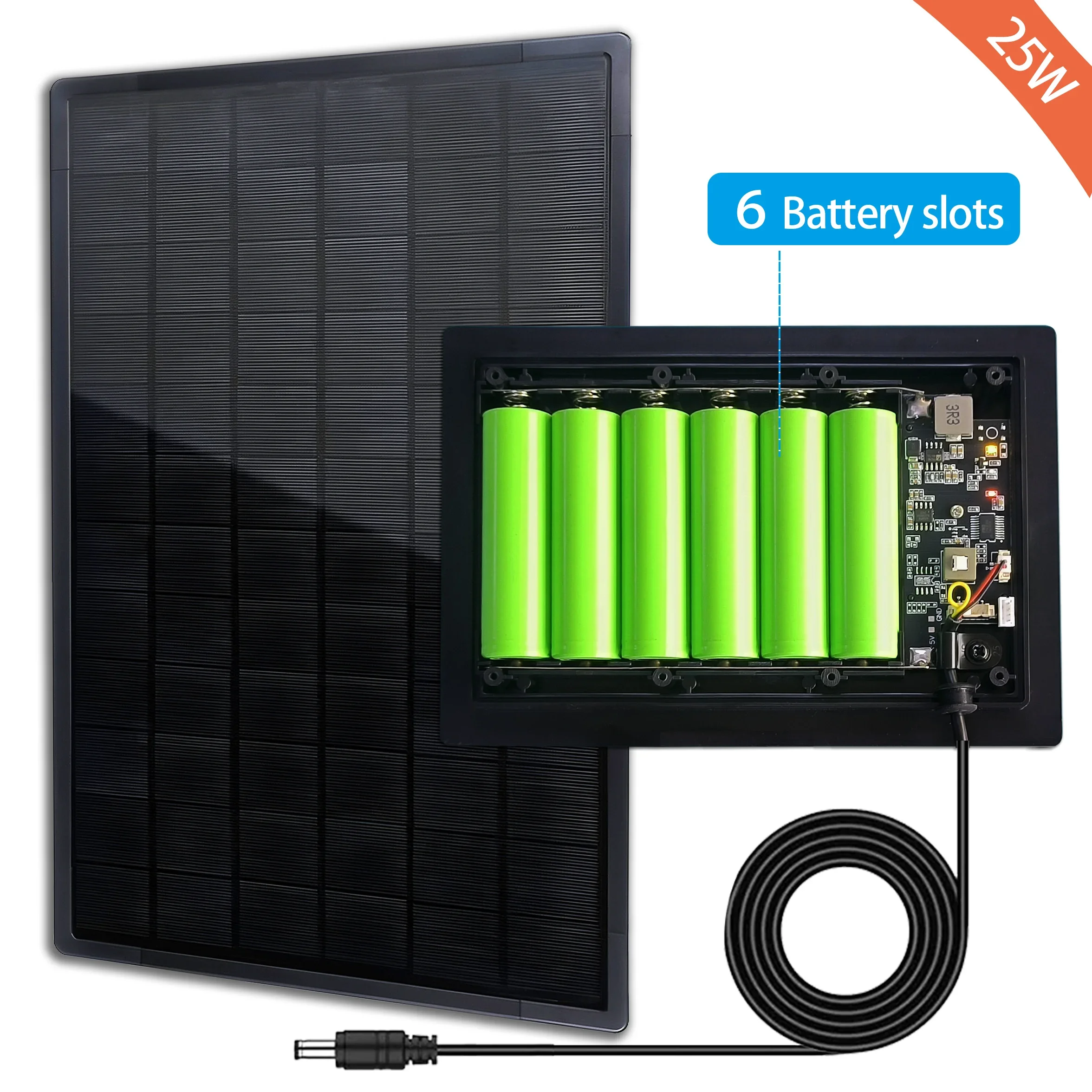 25W Solar Panel MPPT Charge Output 5V 12V 18650 Replaceable Battery Solar Cells Lamp Light Led Waterproof 3G CPE 4G Rouer WIFI