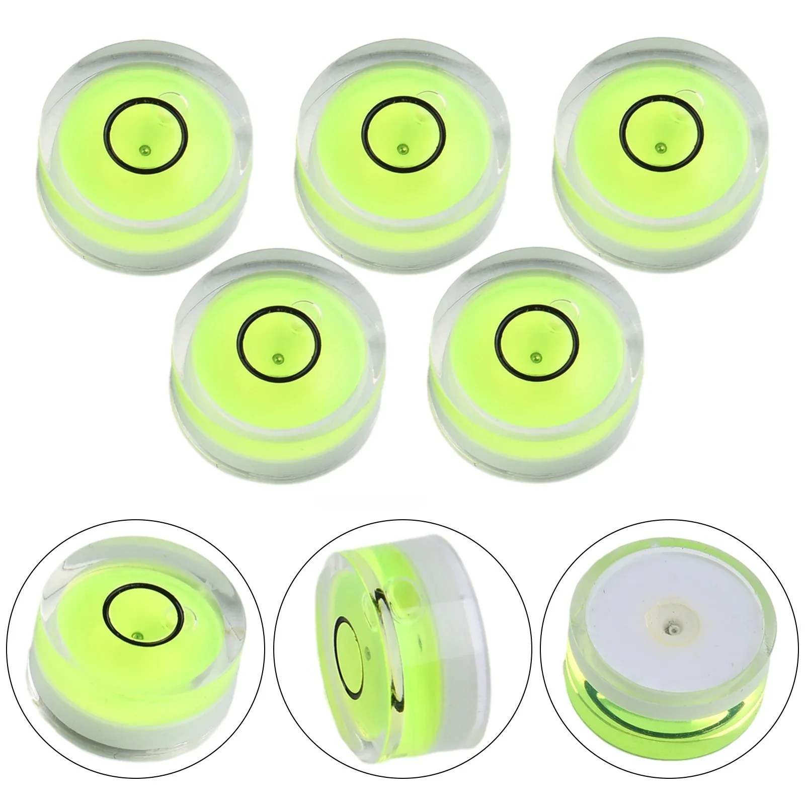 5 ชิ้น Mini รอบความแม่นยํา Bubble Level Bullseye เครื่องมือแนวนอนความแม่นยํา Bubble เครื่องมือวัดระดับ