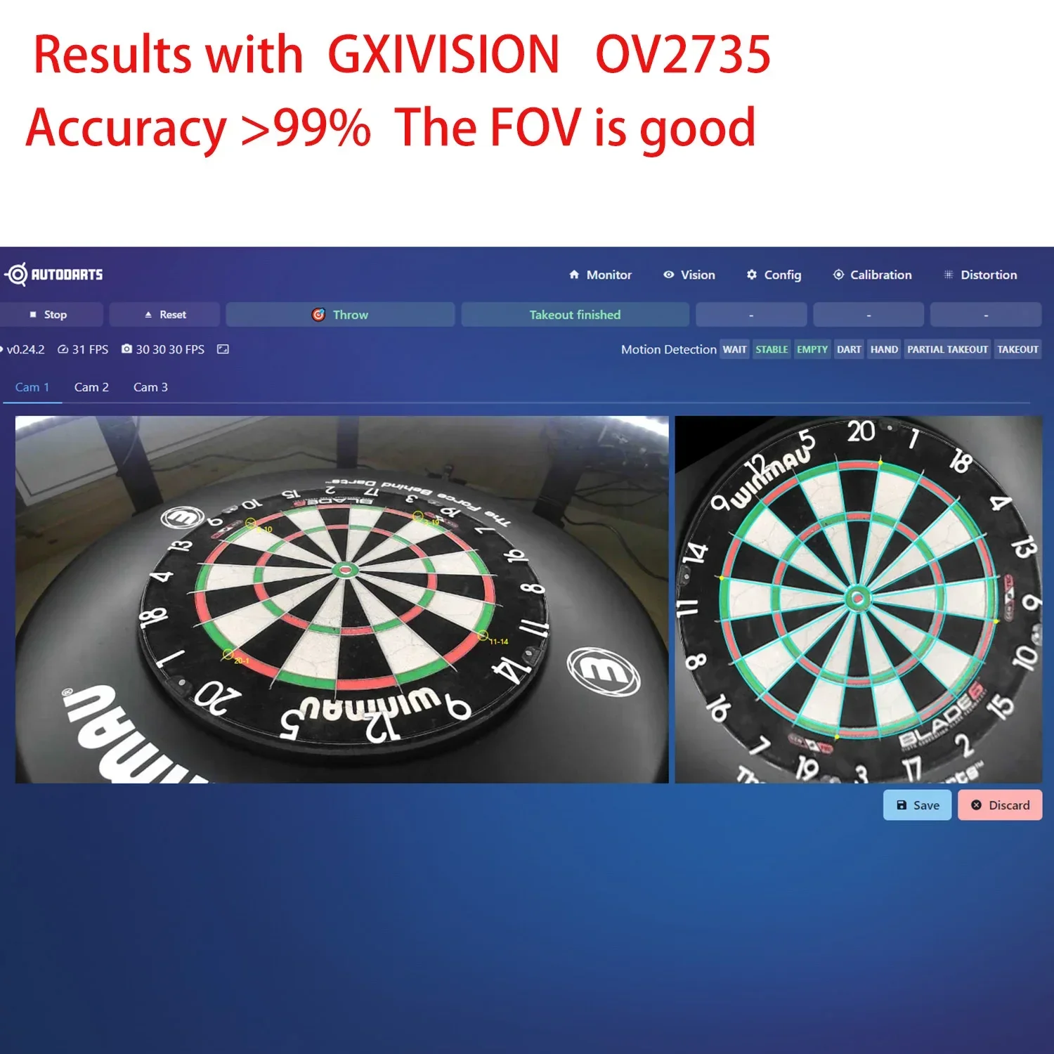 GXIVISION 3 uds OV9732/IMX179/OV2735 100 grados 30fps 2M Cable módulo de cámara Compatible con DIY Autodarts.io, controlador USB gratis