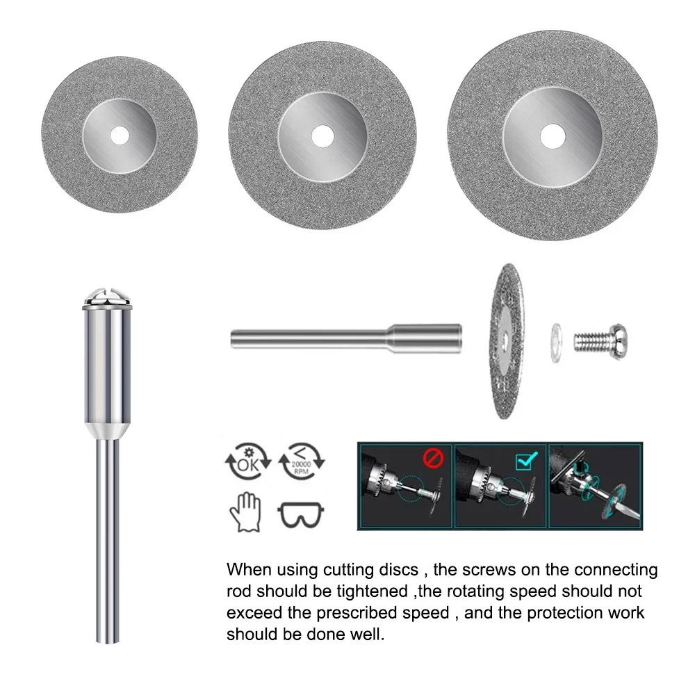 XCAN Diamant Zaagblad Mini Cirkelzaagblad 38 stks 16-60mm Diamantdoorslijpschijf Voor Dremel Rotary gereedschap