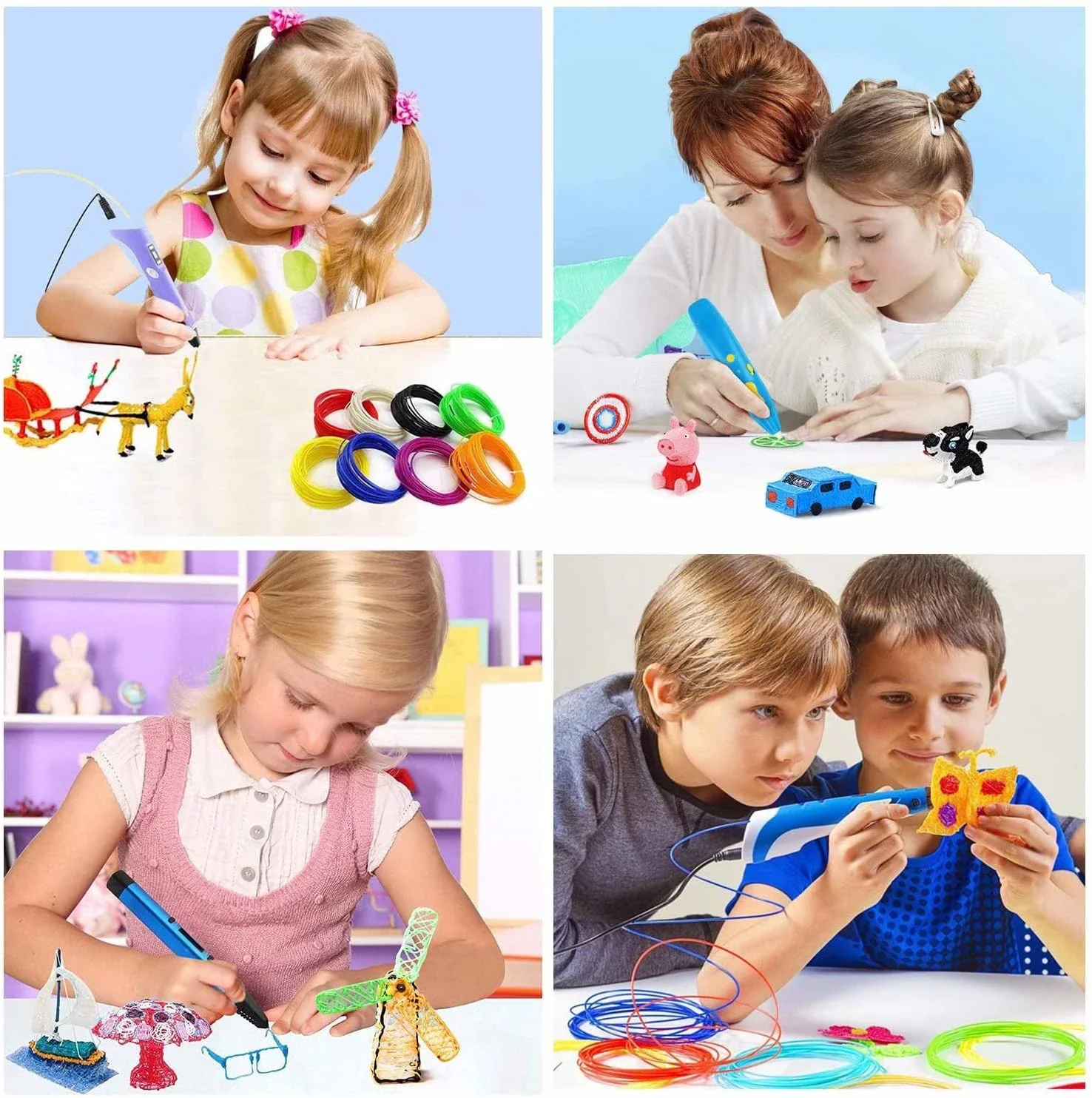 ABS PLA Plus Dây Tóc 100/50 Mét Nhựa 3 D Máy In Bút Đổ Lại Cho Trẻ Em Quà Tặng Sinh Nhật 3d Bút Không Ô Nhiễm Chất Liệu