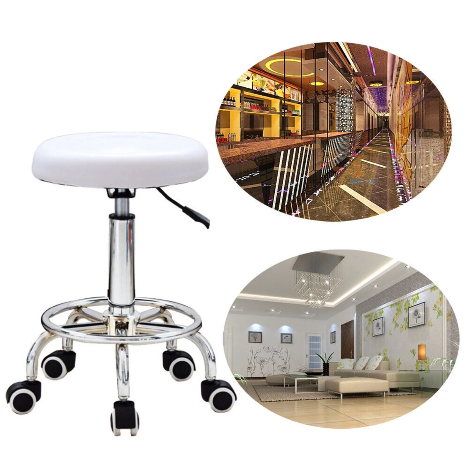Regulowany Salon stołek barowy hydrauliczny z obrotowym fotelem do toczenia tatuaż masaż Spa z 5 kołami