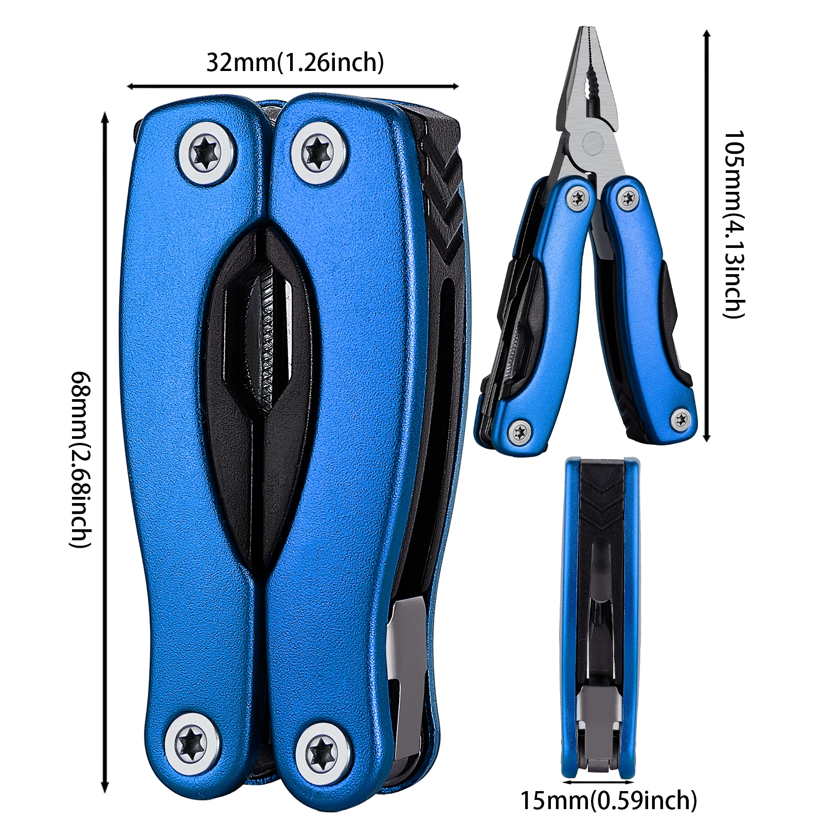 Alicates multiherramienta de bolsillo portátil, pelacables, cuchillo plegable, multiherramienta para acampar al aire libre, herramientas manuales multifuncionales plegables