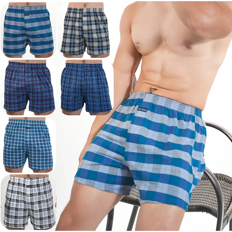 1pc masculino sleepwear xadrez pijama bottoms em casa plus size boxers breve para homens cintura alta allo calças de algodão calças sleep bottoms