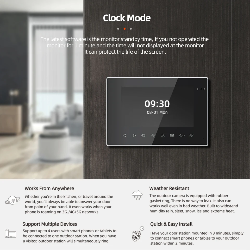 Jeatone-videoportero inteligente Tuya, WiFi, teclado de código de intercomunicación, tarjeta RFID, aplicación de desbloqueo, detección de movimiento para apartamento, 2 unidades