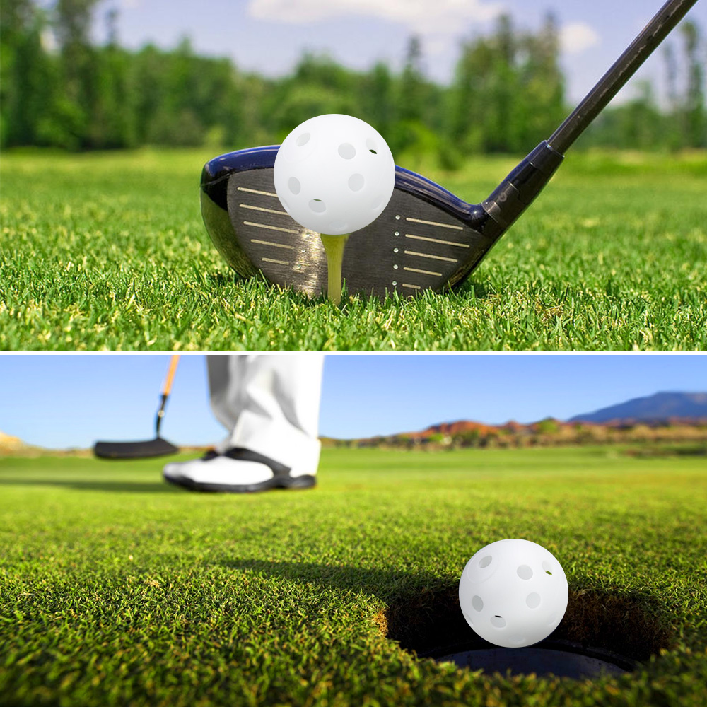24Pcs 42MM flusso d'aria colore interna pratica pallina da Golf allenamento in plastica perforate
