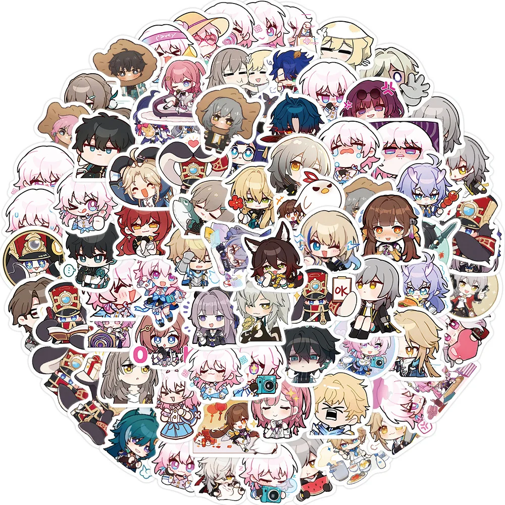 80 個かわいいアニメ Honkai スターレールステッカー旅行スケートボードスーツケースギター荷物ラップトップ落書きステッカーデカールおもちゃ