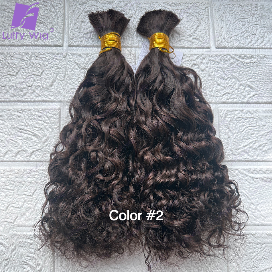 Cabelo humano em massa para trançar, molhado e ondulado, onda de água, sem trama, duplo desenhado, birmanês boho tranças, extensões de cabelo, atacado