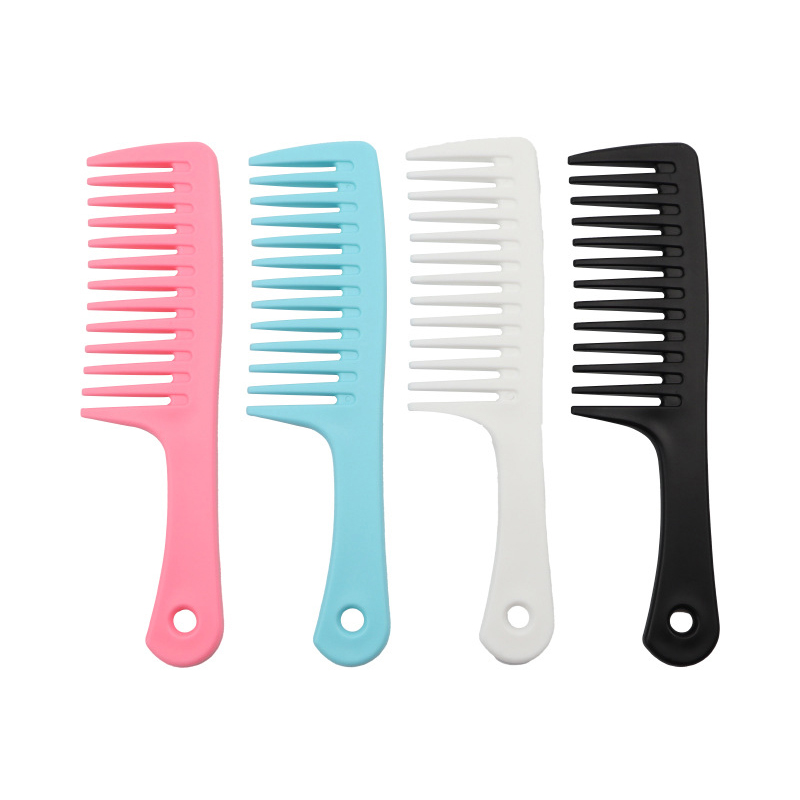 Pente de dente largo com alça, pente de lâmina grossa, pente de estilo resistente ao calor, adequado para cabelos longos e grossos
