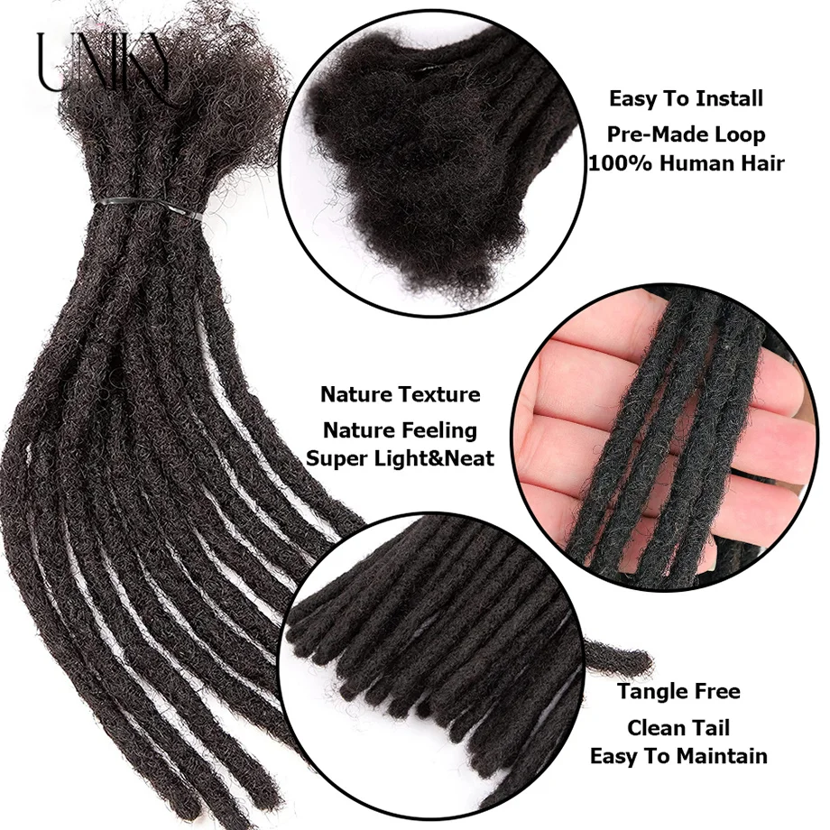 60 Dây Dreadlock Phần Mở Rộng Cho Nam/Nữ Phi Kinky Thẳng 100% Tóc Handmade Lộc Mở Rộng Tóc Bím Tóc Móc