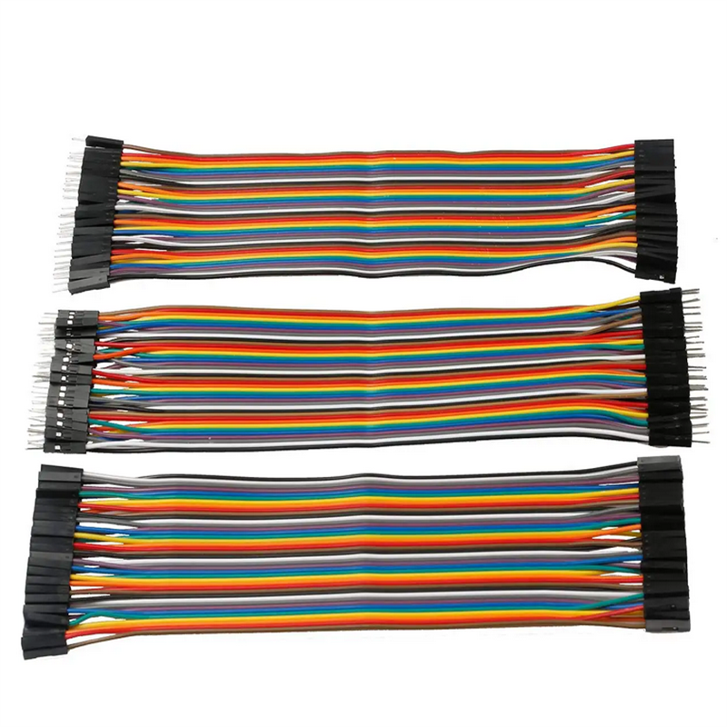 120 peças fio dupont multicolorido 40 pinos 20cm macho para fêmea 40 pinos macho para macho fêmea para fêmea cabo de fita jumper de placa de ensaio