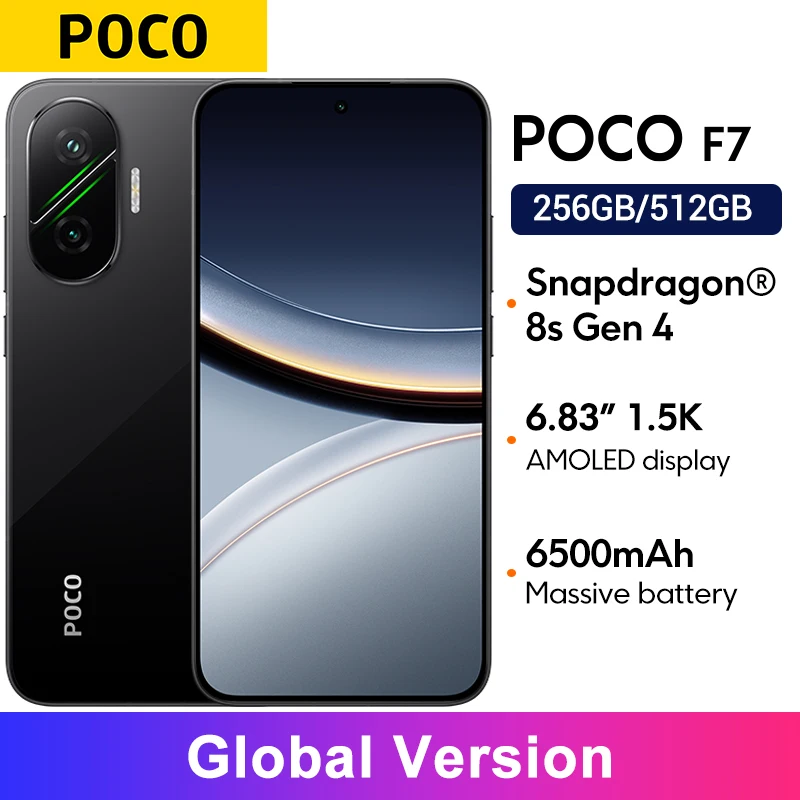 POCO F7 5G Global Version Snapdragon® 8s Gen 4 NFC 6.83" 1.5K AMOLED 50MP Camera OIS  90W HypeCharge Smartphone 6500mAh Battery