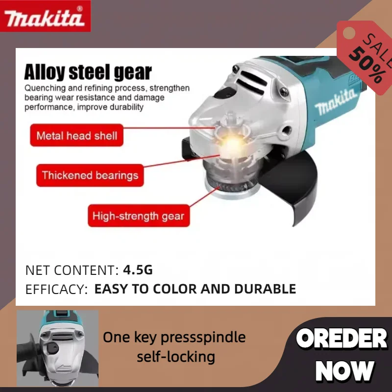 Makita DGA404 Brushless Electric Angle Grinder Cordless Polishing Cutting Machine  For Makita 18V Battery Power Tools