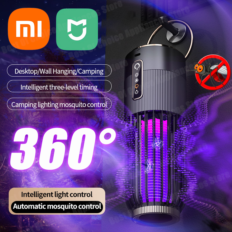 Xiaomi 2-в-1 лампа от комаров, ловушка для насекомых, мух, перезаряжаемая ловушка для насекомых, электрический репеллент от насекомых для наружного кемпинга, дома