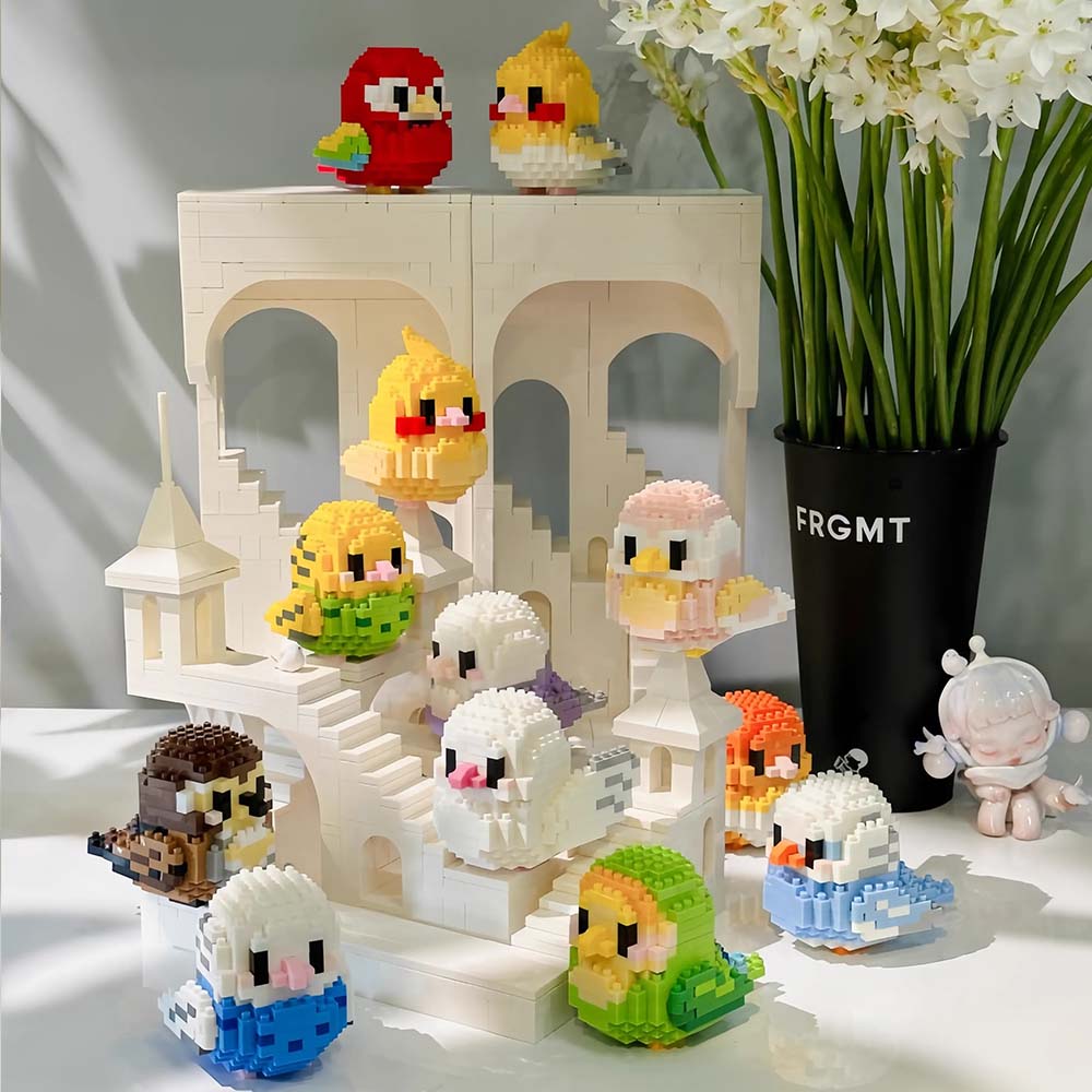 Moe Bird-serie bouwsteenspeelgoed, tafelornamenten, educatief speelgoed voor kinderen, geschikt voor jongens en meisjes Kerstmis
