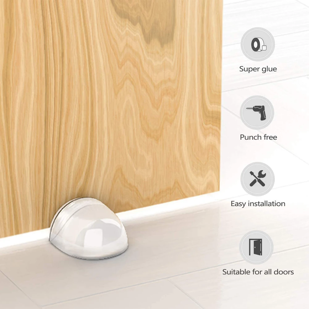 1–8 Stück transparenter Türstopper, selbstklebender Türhalter, bodenmontierter Türstopper zum Schutz von Wand und Möbeln