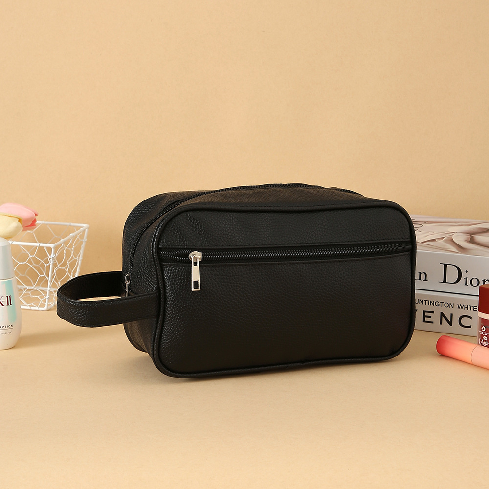 Men PU Leather Makeup Business Bag Travel Toiletry Wallets Mobile Retro Bag Cosmetics Organizer Storage Pouch Coin Purse Handbag